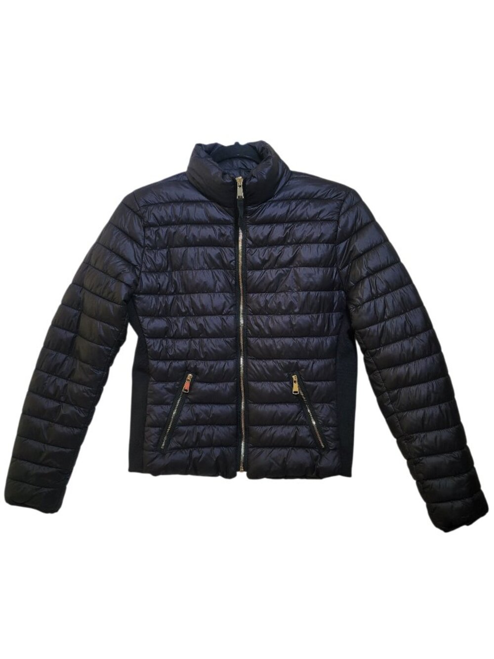 Love Tree Womens Quilted Puffer Jacket Full Zip Black Medium Streetwear